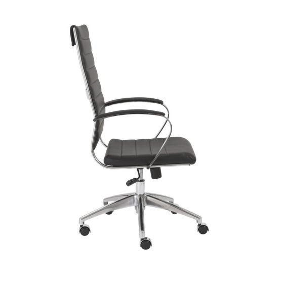 Axel High Back Office Chair in Black with Aluminum Base - Image 3