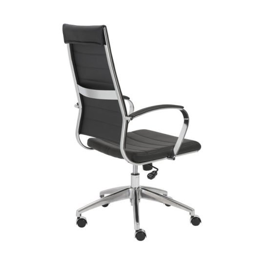 Axel High Back Office Chair in Black with Aluminum Base - Image 4