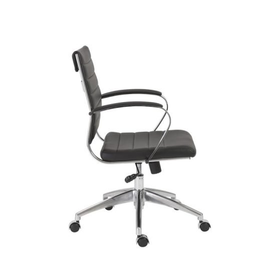 Axel Low Back Office Chair in Black with Aluminum Base - Image 2
