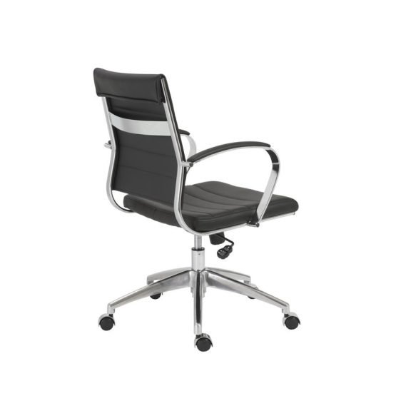 Axel Low Back Office Chair in Black with Aluminum Base - Image 3