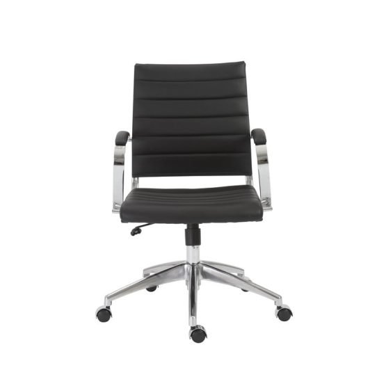 Axel Low Back Office Chair in Black with Aluminum Base - Image 4