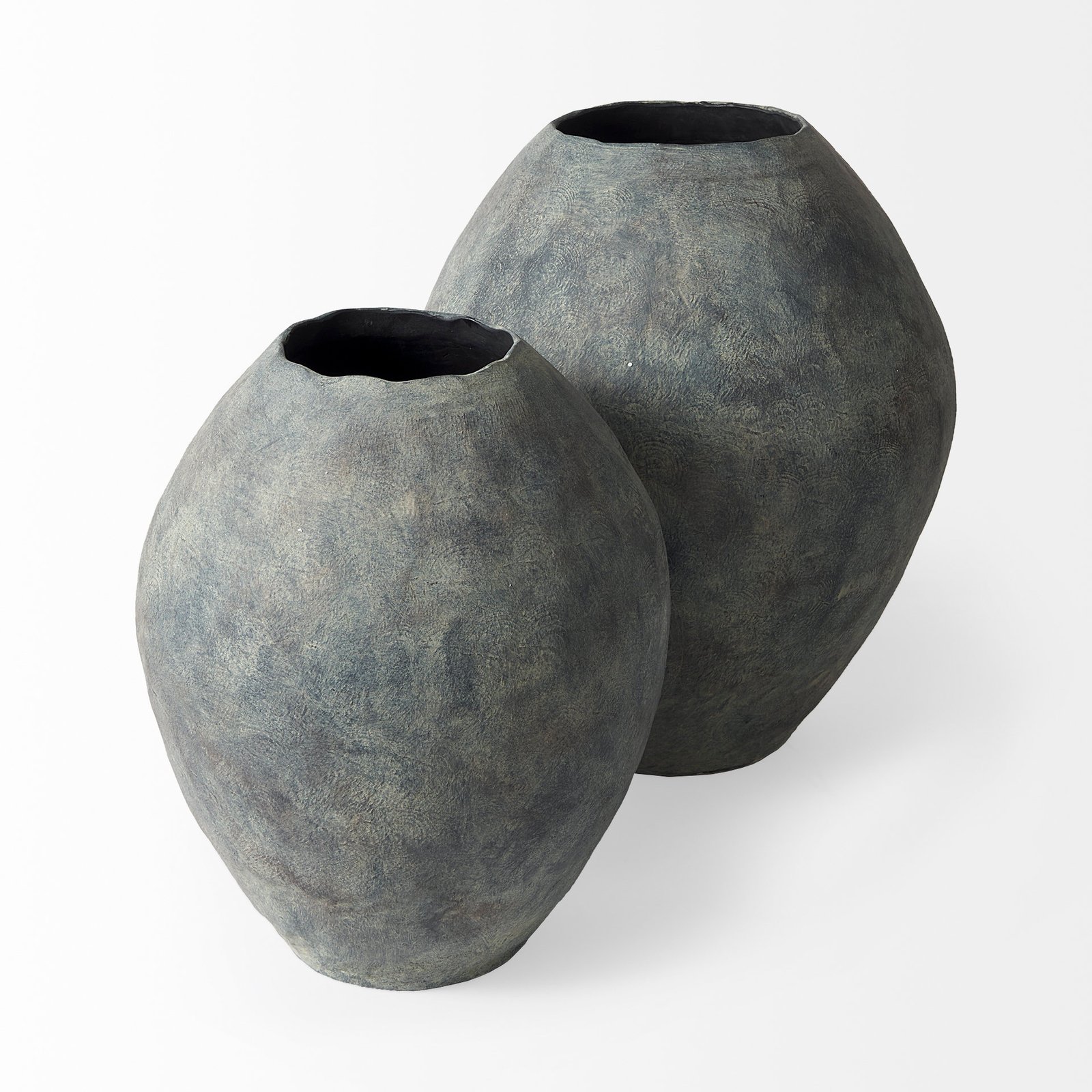 Gobi 20L x 23H Small Gray Ceramic Oval Vase - Image 3