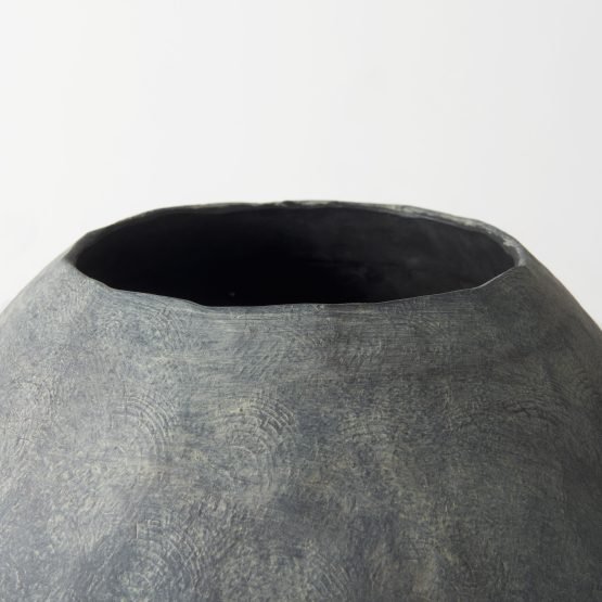 Gobi 23L x 28H Large Gray Ceramic Oval Vase - Image 4