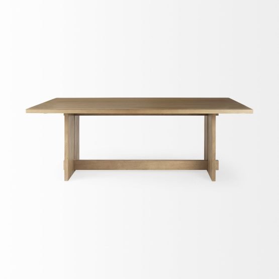 Aida 84L Light Brown Wood Dining Table - Image 2