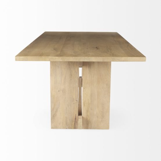 Aida 84L Light Brown Wood Dining Table - Image 3