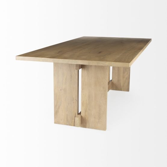 Aida 84L Light Brown Wood Dining Table - Image 4
