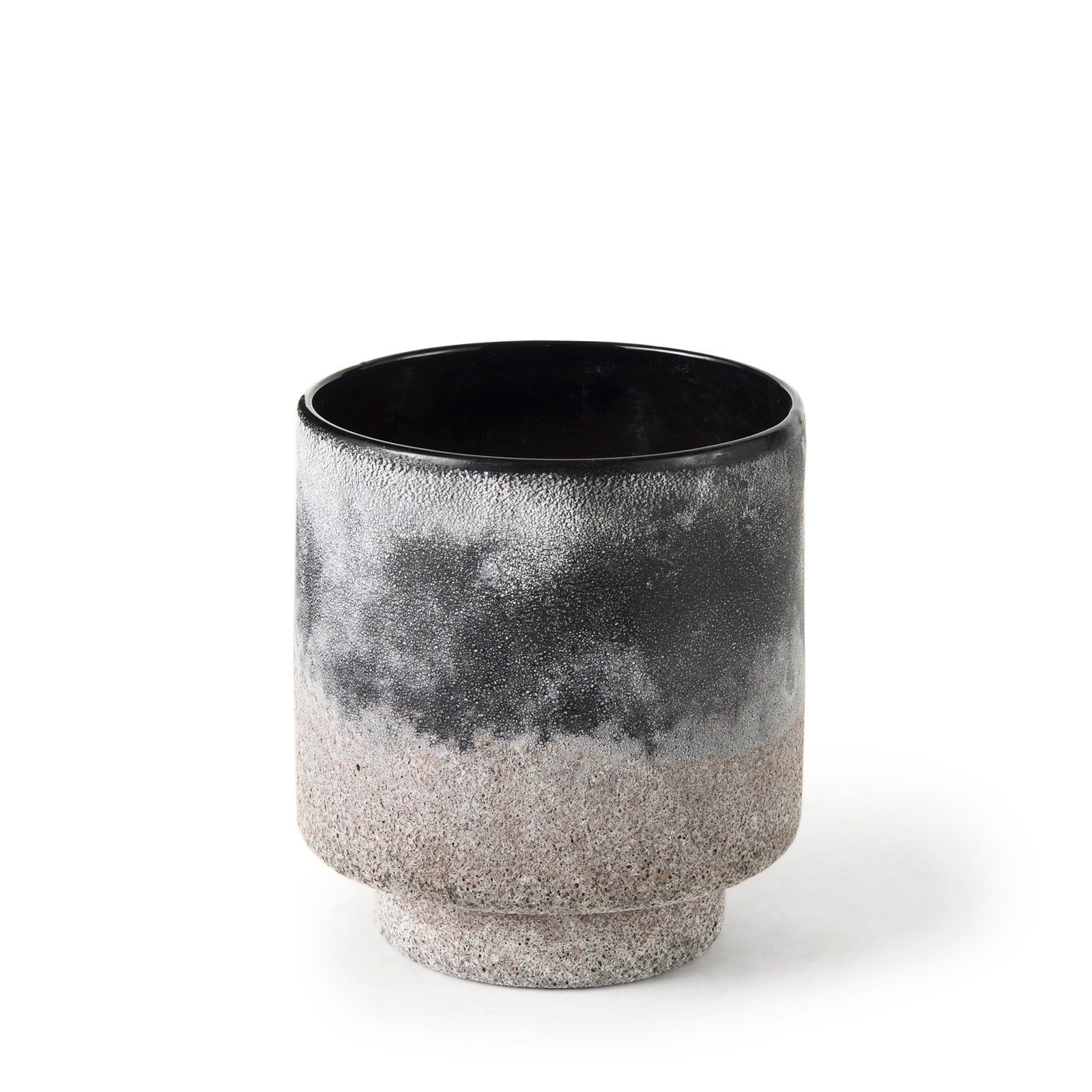 Squally 6.0L x 6.0W x 6.4H Black/Brown Ceramic Ombre Textured Small Vase