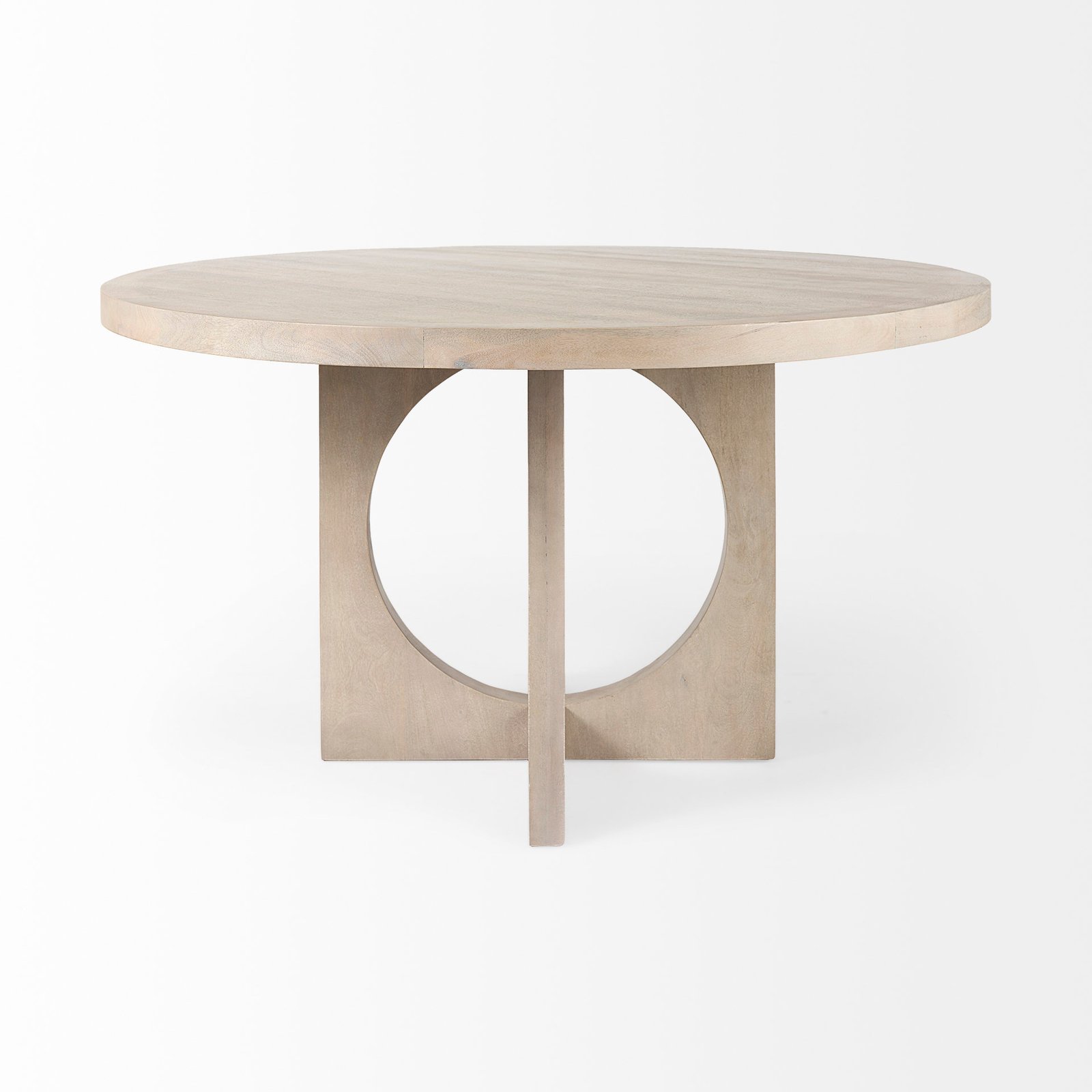 Liesl 54.L x 54.0W x 30.0H Barely Gray Finished Wood W/ Circular Top Dining Table - Image 2