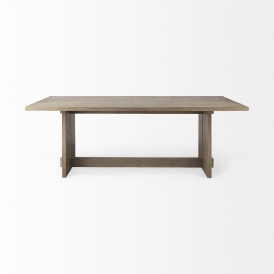 Aida 84L Light Gray Wood Dining Table - Image 2