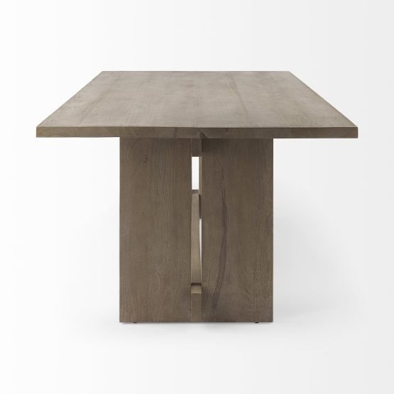 Aida 84L Light Gray Wood Dining Table - Image 3