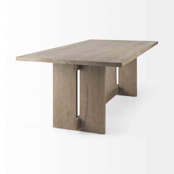 Aida 84L Light Gray Wood Dining Table - Image 4