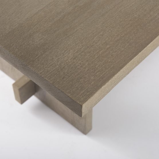 Aida 84L Light Gray Wood Dining Table - Image 5