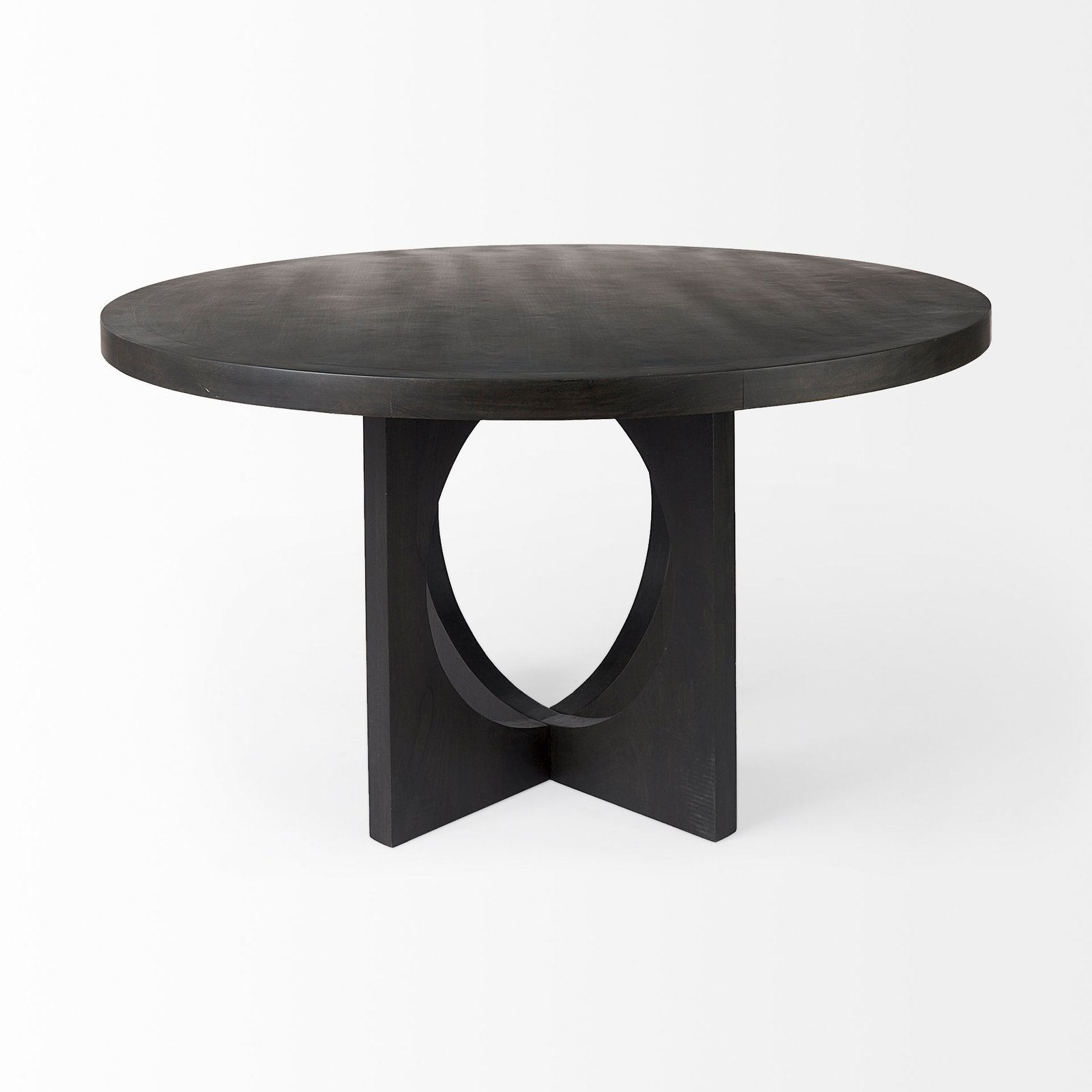 Liesl 54.L x 54.0W x 30.0H Black Wood W/ Circular Top Dining Table - Image 3