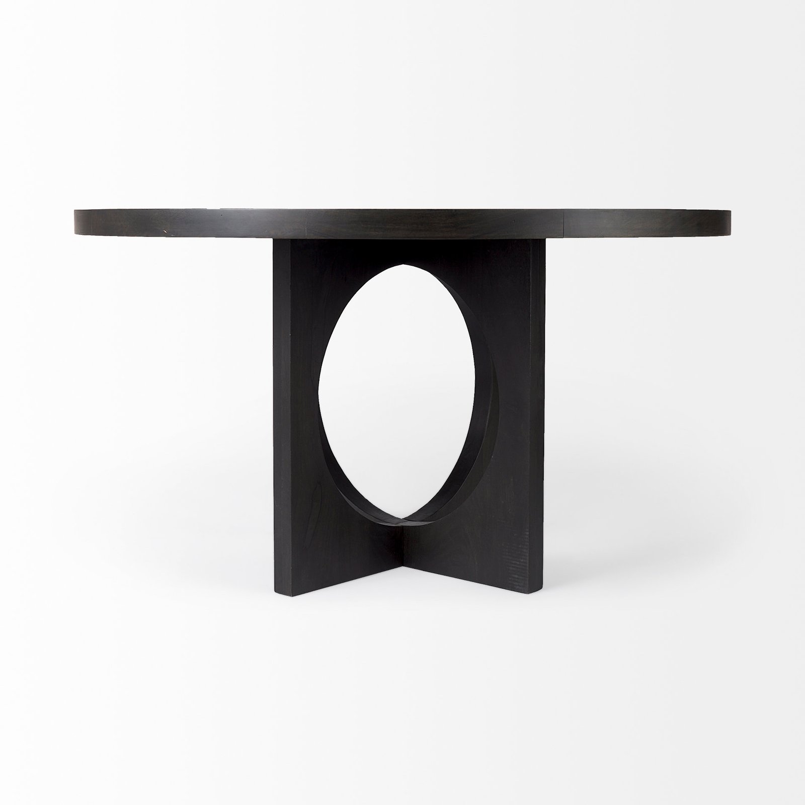 Liesl 54.L x 54.0W x 30.0H Black Wood W/ Circular Top Dining Table - Image 4
