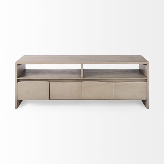 Konstantin 60.0 x 18.0 x 21.0 Light Brown Wood W/ Live Edge Four Drawer Media Console - Image 2