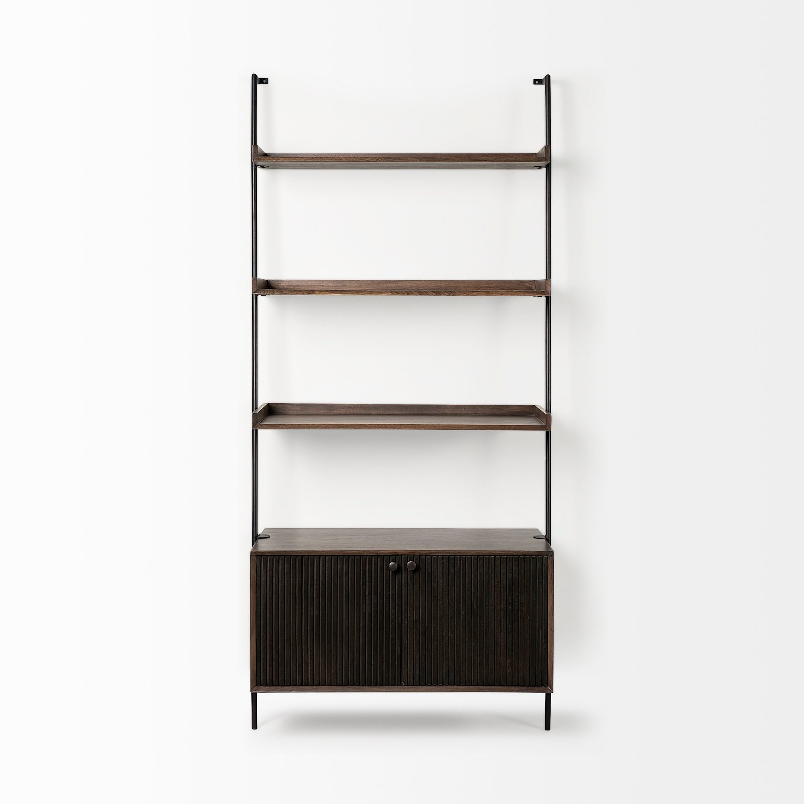 Grace 37.5L x 20W x 82H Two-Toned Brown Wood Three Shelf Shelving Unit - Image 2