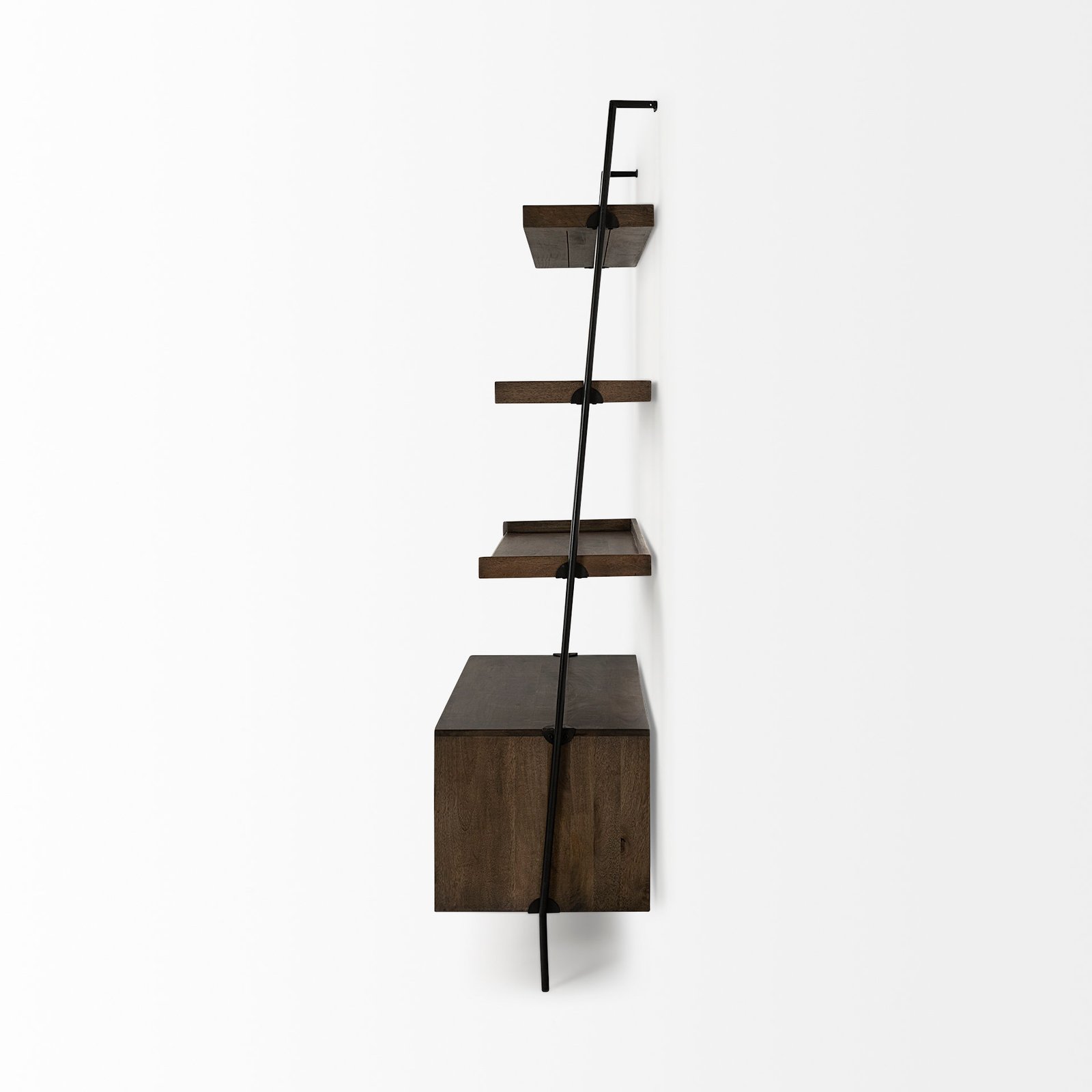 Grace 37.5L x 20W x 82H Two-Toned Brown Wood Three Shelf Shelving Unit - Image 3
