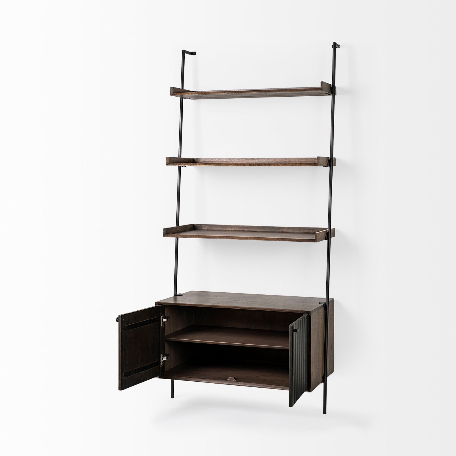Grace 37.5L x 20W x 82H Two-Toned Brown Wood Three Shelf Shelving Unit - Image 4