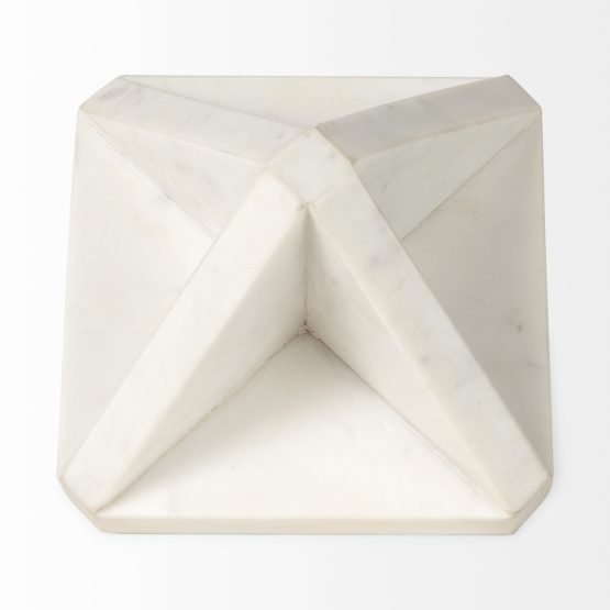 Sophia 5.5 L x 5.5 W x 8.5 H White Marble Decor Stand - Image 2