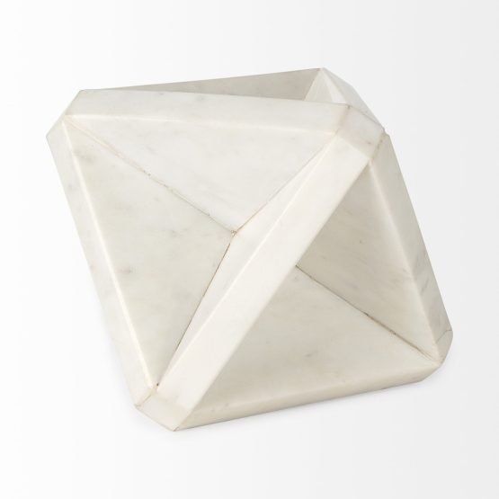 Sophia 5.5 L x 5.5 W x 8.5 H White Marble Decor Stand - Image 3