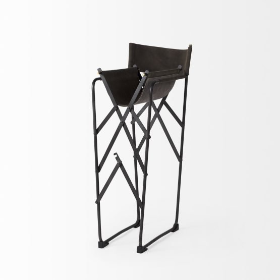 Direttore 19.3L x 19.3W x 40.2H Brown/Gray Suede W/ Metal Frame Counter Stool - Image 5