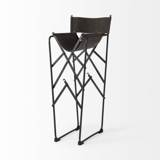 Direttore 19.3L x 19.3W x 44.1H Brown/Gray Suede W/ Metal Frame Bar Stool - Image 5