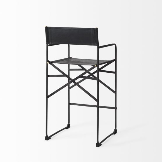 Direttore 19.3L x 19.3W x 40.2H Black Leather W/Black Frame Counter Stool - Image 5