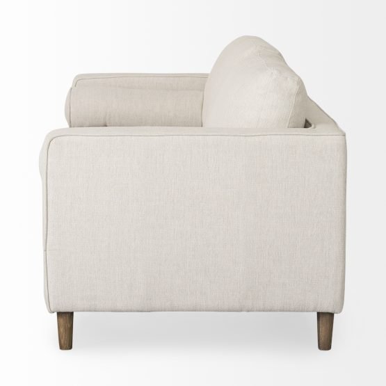 Loretta 88.0L x 36.2W x 33.9H Cream Fabric Three Seater Sofa with Two Bolster Cushions - Image 3