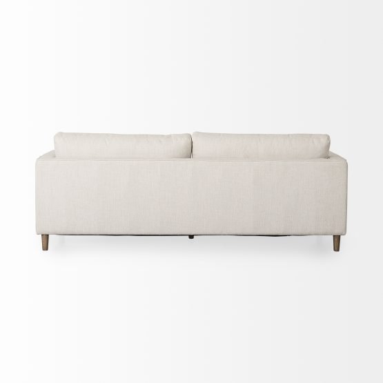 Loretta 88.0L x 36.2W x 33.9H Cream Fabric Three Seater Sofa with Two Bolster Cushions - Image 4