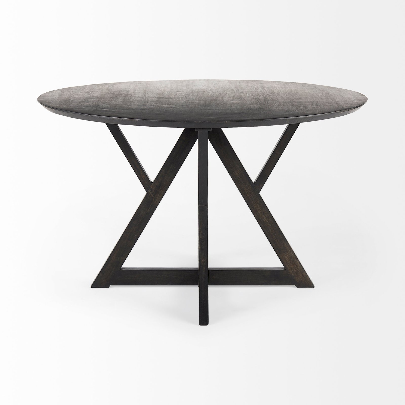 Jennings 48.0L x 48.0W x 29.9H Dark Brown Wood Round Dining Table - Image 3