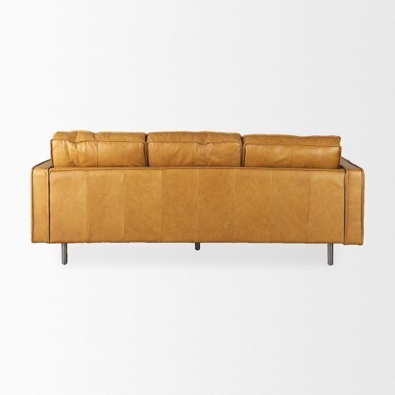 D'Arcy 88.0L x 37.0W x 34.0H Tan Leather Sofa - Image 4