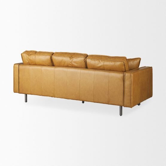 D'Arcy 88.0L x 37.0W x 34.0H Tan Leather Sofa - Image 5