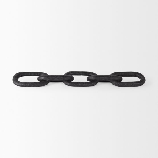 Alix 29.0L x 5.0W x 5.0H Black Wood Link Chain Decorative Object - Image 2