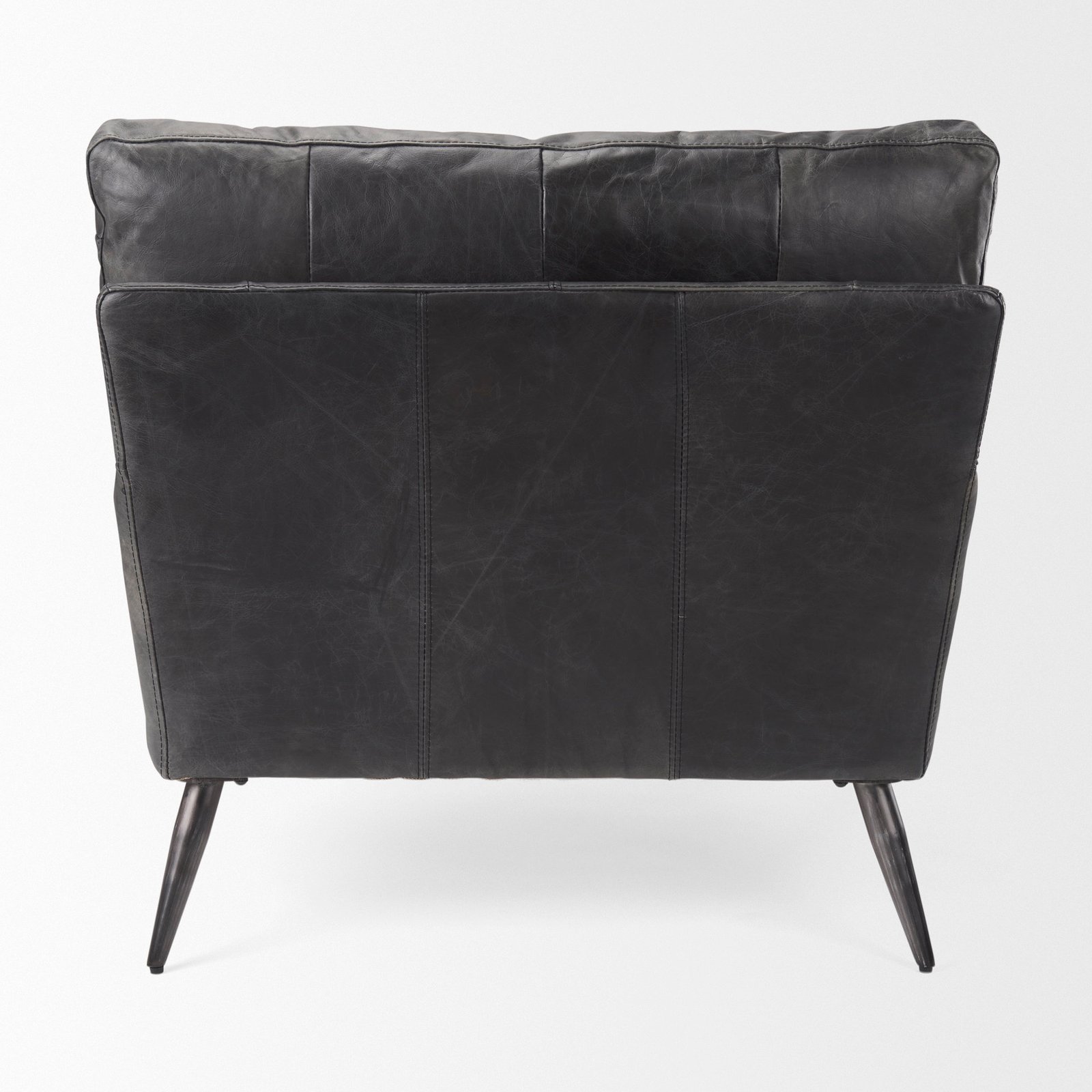 Cochrane 34.5L x 33.0W x 32.5H Black Leather Wrapped Chair - Image 4