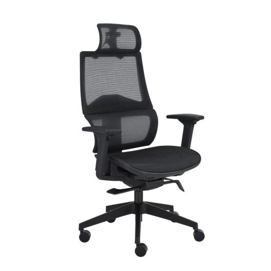 Bruno High Back Office Chair in Black Mesh and Frame - Image 6