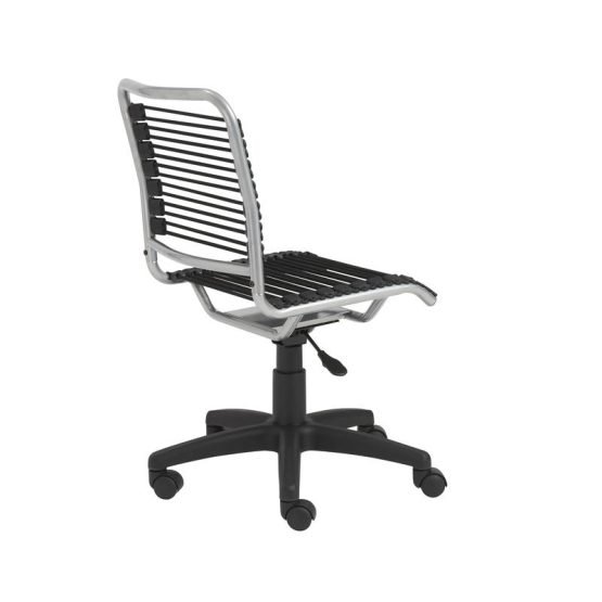 Bungie Low Back Office Chair in Black with Aluminum Frame and Black Base - Image 4