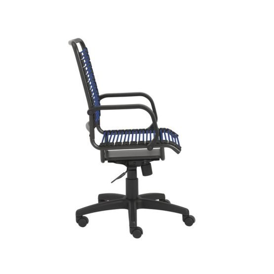 Bradley High Back Bungie Office Chair in Blue with Graphite Frame and Black Base - Image 3