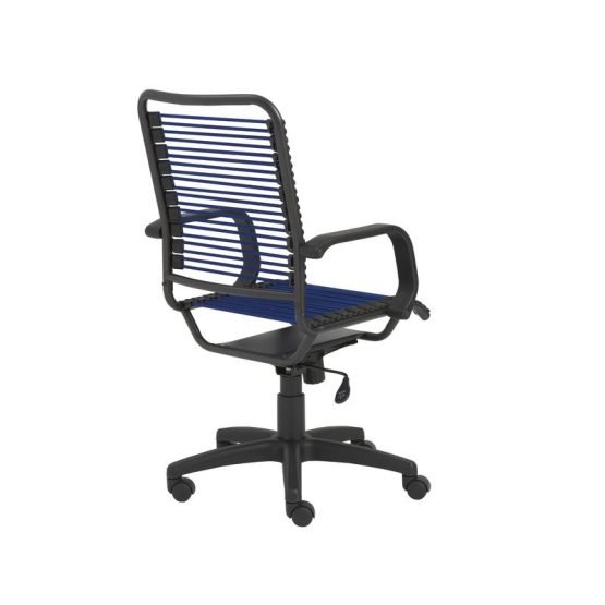 Bradley High Back Bungie Office Chair in Blue with Graphite Frame and Black Base - Image 4