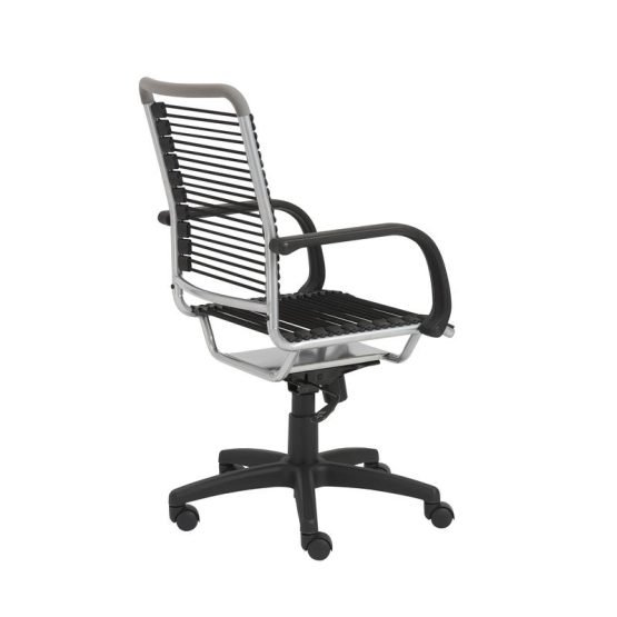 Bungie High Back Office Chair in Black with Aluminum Frame and Black Base - Image 4