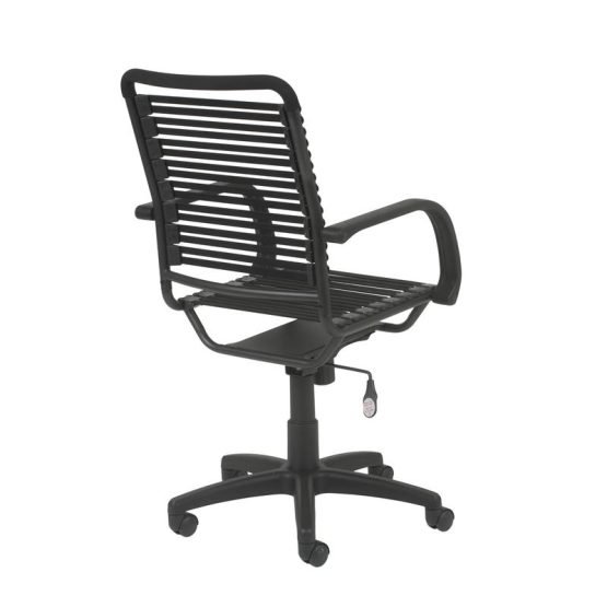Bungie Flat High Back Office Chair in Black with Graphite Black Frame and Black Base - Image 4