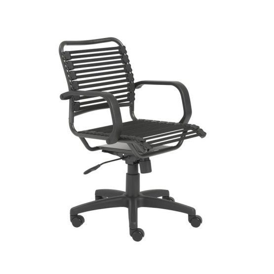 Bungie Flat Mid Back Office Chair in Black with Graphite Black Frame and Black Base - Image 2