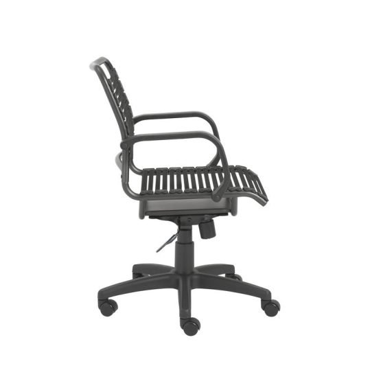 Bungie Flat Mid Back Office Chair in Black with Graphite Black Frame and Black Base - Image 3
