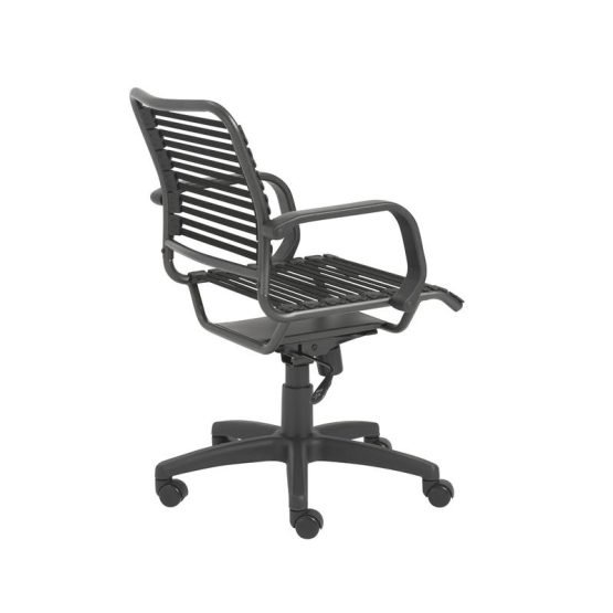 Bungie Flat Mid Back Office Chair in Black with Graphite Black Frame and Black Base - Image 4