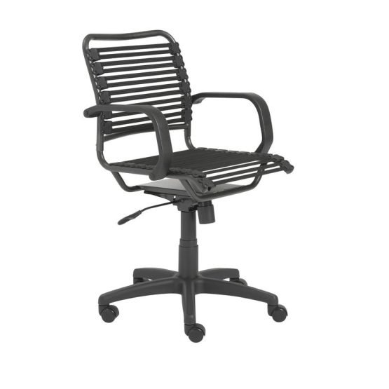 Bungie Flat Mid Back Office Chair in Black with Graphite Black Frame and Black Base - Image 5
