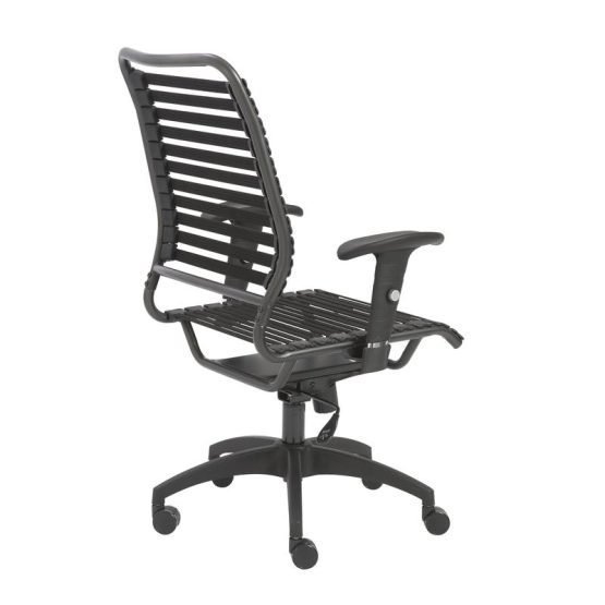 Baba Flat High Back Office Chair in Black with Graphite Black Frame and Black Base - Image 4