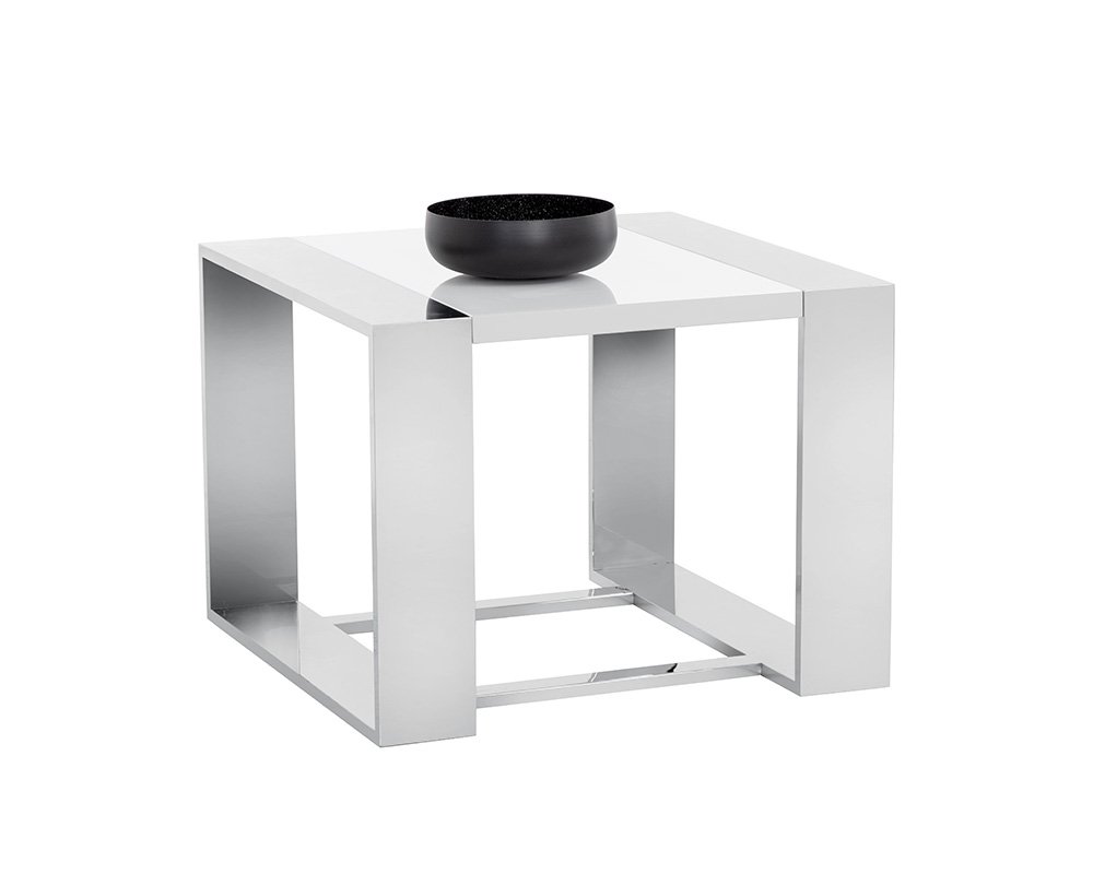 Dalton End Table High Gloss White