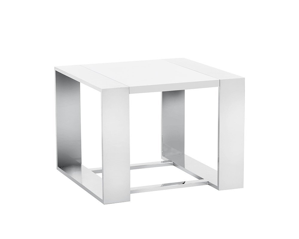 Dalton End Table High Gloss White - Image 2