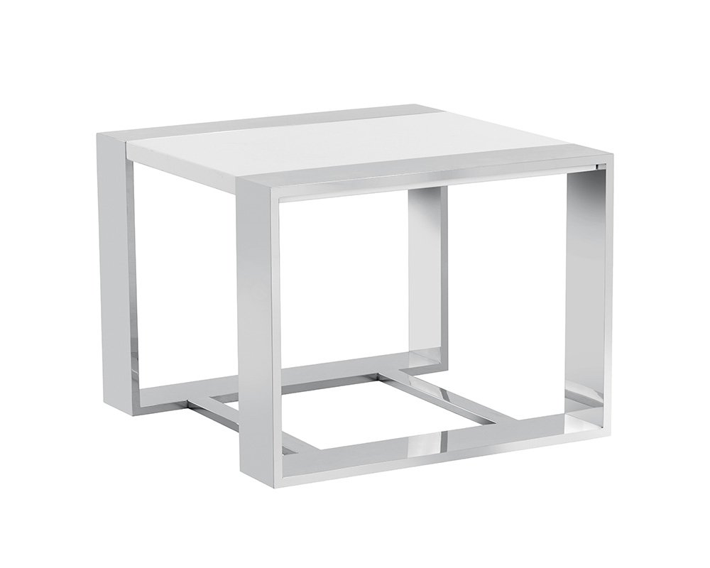 Dalton End Table High Gloss White - Image 3