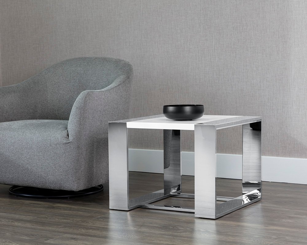 Dalton End Table High Gloss White - Image 4