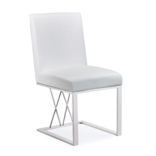 MARTINI Dining Chair GY-DC-8101 White Aspen Stainless steel Frame